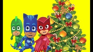 Герои в масках. Новый год. Елка. Игрушки Pj Masks на елке.