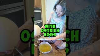 Chef Triciaisabirdy’s Genius Hack: How to Drain an Ostrich Egg #funny #wtf #cooking #random