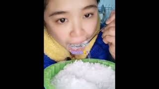 🧊❄️🥶Mukbang ice/mixed ice/ice Asmr/eating ice/sound crunchy