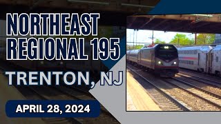 Amtrak Northeast Regional 195 Zips Through Trenton: April 28, 2024