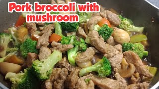 How to cook pork broccoli with mushroom