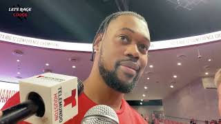 J'Wan Roberts following Houston's win over Kansas Jayhawks!