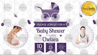 Baby Shower Party Ceremony Announcement Video Invitation Animated