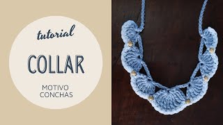 COLLAR a crochet. Motivo CONCHAS. Tutorial paso a paso. Joyas a ganchillo. Apto para principiantes.