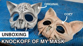 Unboxing a knockoff of my cat skull mask