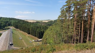 Talsperre Leuba in Thüringen, Drohnenaufnahme 4K