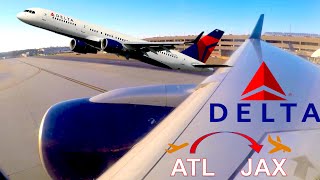 🌆 Delta's Sunset Soar: Boeing 757 FULL Flight from Atlanta to Jacksonville! 🛫🌅