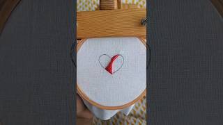 Easy embroidery Heart || Heart embroidery #shorts #youtubeshorts