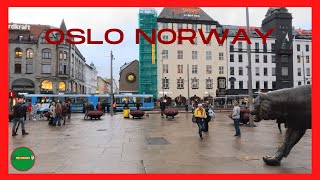 Beautiful Downtown | Karl Johans Gate | Oslo Norway Europe | Walking tour Oct  2022