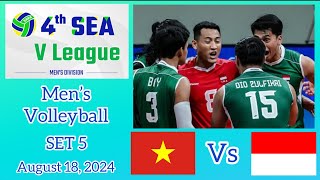 INDONESIA VS VIETNAM SET 5 MEN’S VOLLEYBALL SEA VLEAGUE August 18, 2024