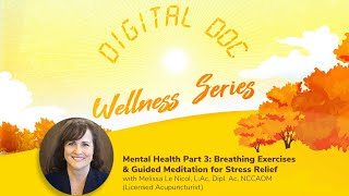 Digital Doc Wellness Series | Mental Health Part 3 with Melissa Le Nicol, L.Ac, Dipl. Ac, NCCAOM