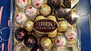 Ferrero Rocher Premium Gourmet Assorted Hazelnut Milk, Dark, Coconut Chocolate Collection Unboxing