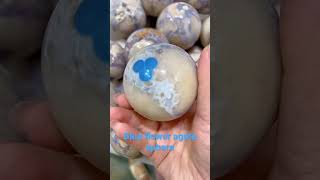 Blue flower agate Sphere, #crystal #quartz #Flower agate #agate #agatestone #