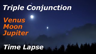 Triple Conjunction  Time Lapse - Venus, Jupiter & Moon | Beaghmore | Feb 22nd 2023