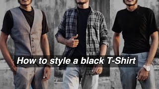 9 Black T-shirt Outfits For Men | STYLISH Black T-shirt Outfits | Tamil |