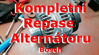 Repase Alternátoru Bosch - kompletní video - Demontáž, rozborka, repase, složení, kontrola, Montáž