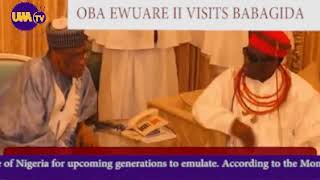 The Oba Of Benin, Oba Ewuare II N’Ogidigan Visits Babangida.