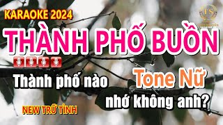 Karaoke Thành Phố Buồn Tone Nữ Nhạc Sống | Sinh Nguyễn Karaoke