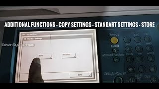 Additional Functions - Copy Settings - Standart Settings - Store