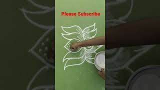 Sravana Sukravaram pooja special lotus rangoli design || Easy freehand Lakshmi Puja rangoli 🥰🥰