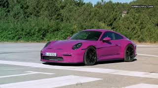 2024 Porsche 911 ST Ruby Star Neo Exterior Interior and Driving