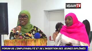 ALLOCUTION DE LA MARRAINE DU FORUM DE L'EMPLOYABILITÉ ET L'INSERTION DES JEUNES DIPLÔMÉS MME SARR...