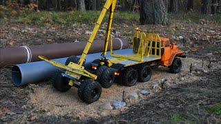 Cross RC UC6 & T835 - Ural 4320 (Урал-4320) - Pipeline transport and unloading part 4/4