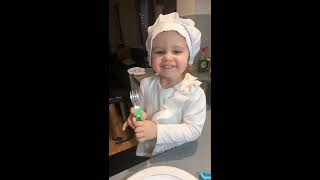 2 Year old Chef making Pancakes / Crepes