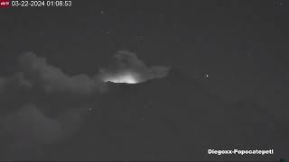 ¡Impresionante! Así Esta Noche El #Volcan #popocatépetl