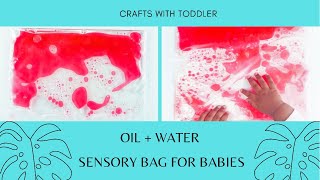 Oil and Water sensory bag for babies👶🏻 - Crafts with Toddler