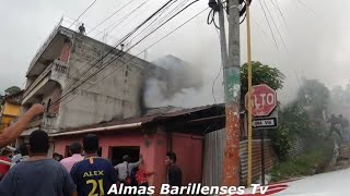 Incendio en la zona 4 de santa cruz barillas, Huehuetenango