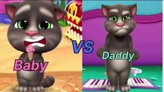 Daddy vs baby talking tom 2 game play//my talking tom 2gaming#youtubevideo#funny #mytalkingtom2#