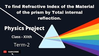 To find the Refractive Index of a given material of a prism by Total Internal Reflection || Physics