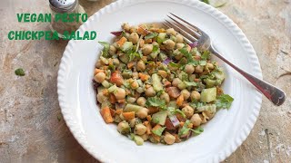 Vegan Pesto Chickpea Salad Recipe | Healthy Weight Loss Salads