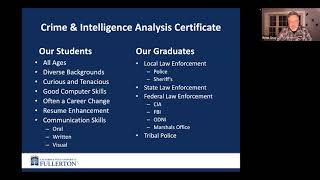 Info Session for the CSUF Crime & Intelligence Analysis Certificate Program