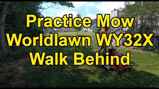 Practicing with the new Worldlawn 32" WY32X Walk Behind Lawn Mower