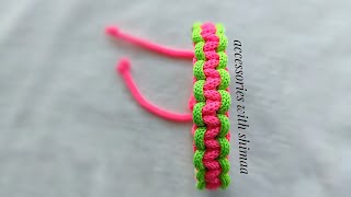 easy paracord macrame bracelet|اسورة بطريقه المكرميه سهله جدا(اساور خيوط)