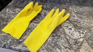 Playtex HandSaver Gloves Review, GREAT Yellow Gloves   Very Solid