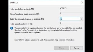 How to Solve You Cannot Shrink a Volume Beyond the Point in Windows 10