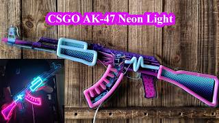 Customized Top Rank CSGO AK47 Skin Neon Light Unboxing