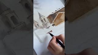 АКВАРЕЛЬ #shorts #watercolour #акварельныйпейзаж