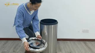 Swing Top Stainless Steel Dustbin