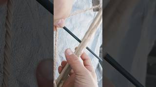 Homemade bow and arrow with sticks