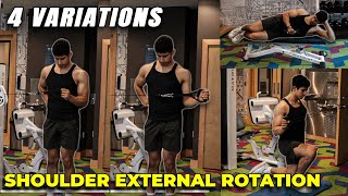 How to: Shoulder External Rotation | BEST GUIDE | 4 Variations for Gym or at Home