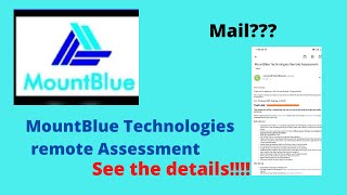 Mount blue Technologies Remote Assessment link || Mail received