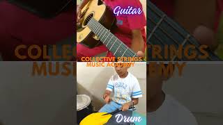 Young musicians mastering guitar riffs and drum beats at Collective Strings Academy 🎸#shorts #short