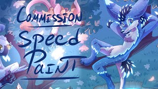 The glowing waters | Medibang Speedpaint | Commission (furry)