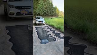 3d street art painting on road for prank 5 | 3d chalk street art | 3d art zone #shorts #viral #art