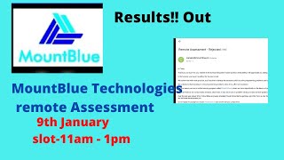 MountBlue Technologies Remote Assessment || Results out || check here