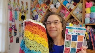 Rainbow Shell Crochet Blanket Tutorial Easy Crochet Stitch Guide Book Caron Cakes